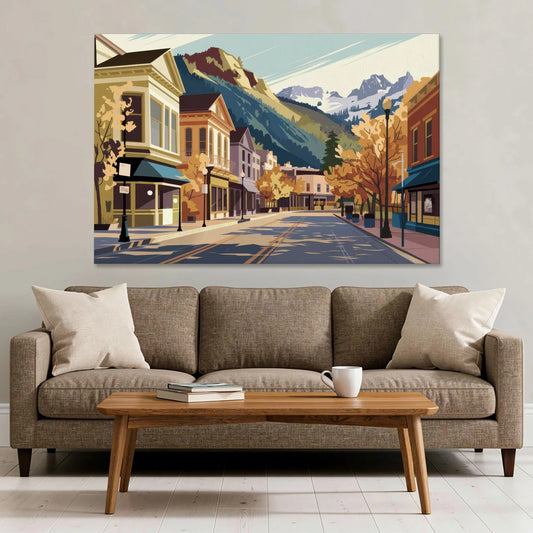 Telluride Historic Main Street - Canvas Wall Art - Sofa - 60x40