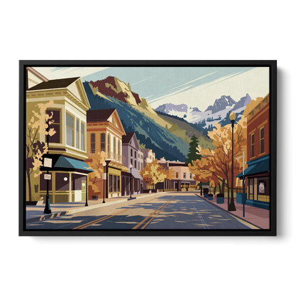 Telluride Historic Main Street Front - Black Canvas Wall Art