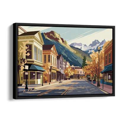 Telluride Historic Main Street Side - Black Canvas Wall Art