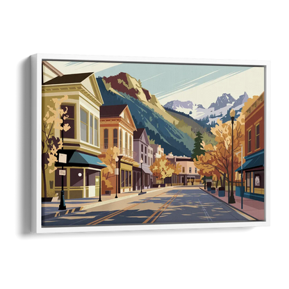 Telluride Historic Main Street Side - White Canvas Wall Art