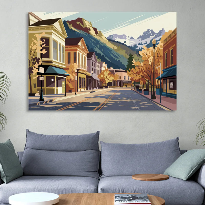 Telluride Historic Main Street Sitting Room - Canvas Wall Art