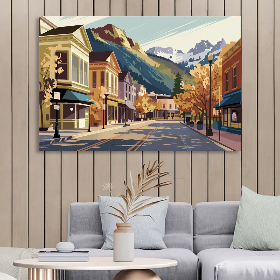 Telluride Historic Main Street Living Room - Canvas Wall Art
