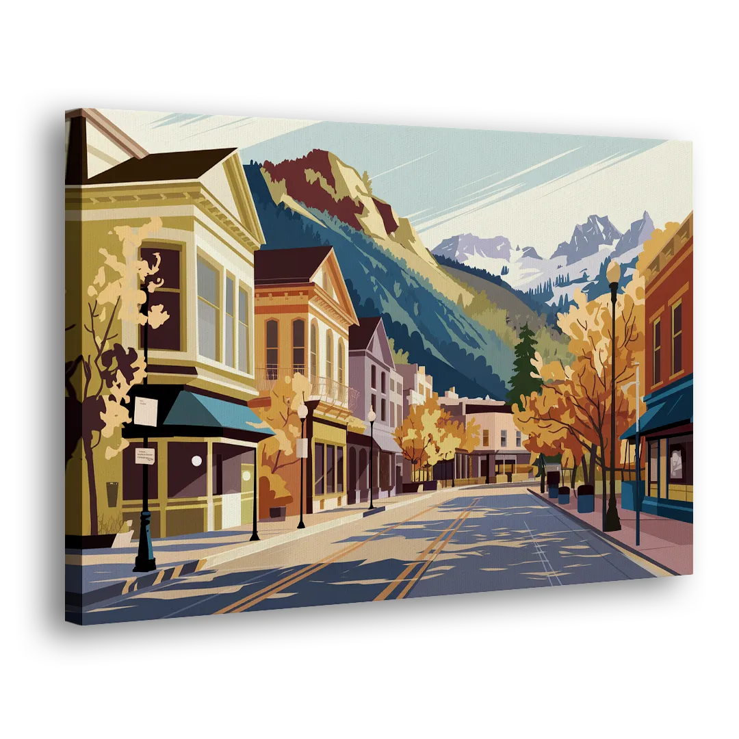 Telluride Historic Main Street Side - Canvas Wall Art