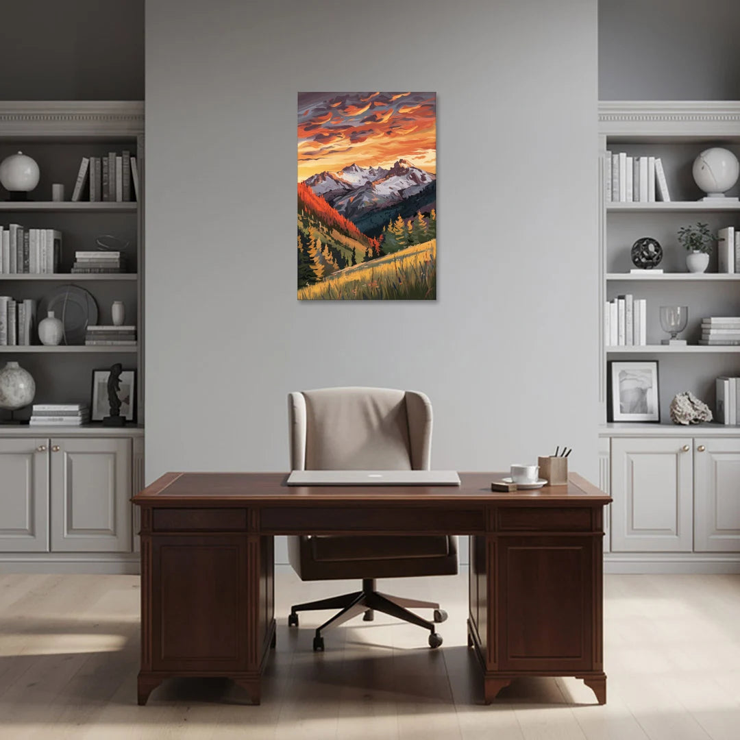 Telluride Mountain Sunset - Canvas Wall Art - Office - 24x36