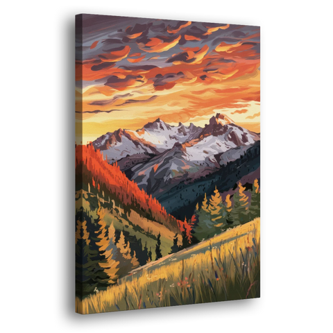 Telluride Mountain Sunset - Canvas Wall Art - Side