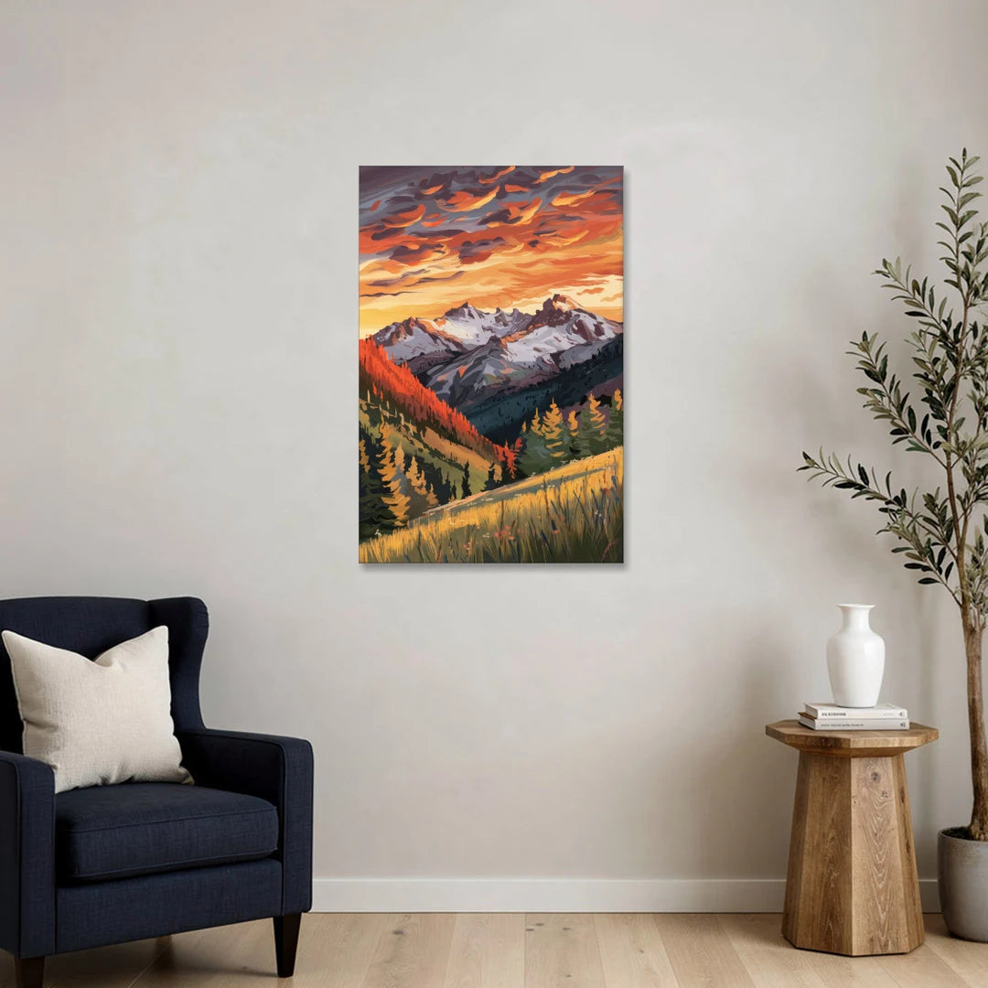 Telluride Mountain Sunset - Canvas Wall Art - Sofa - 24x36