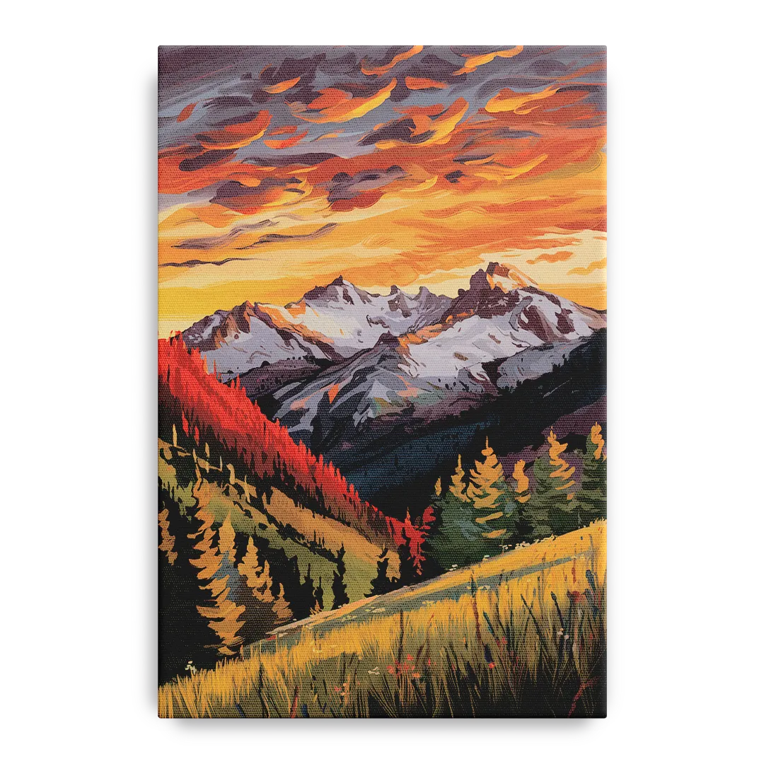 Telluride Mountain Sunset Front - Canvas Wall Art