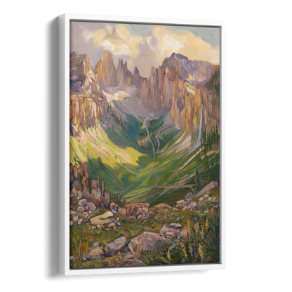 Telluride Rocky Mountain Peaks Side - White Canvas Wall Art