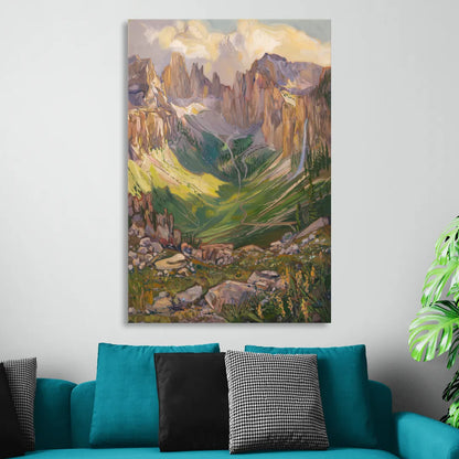 Telluride Rocky Mountain Peaks Sitting Room - Canvas Wall Art