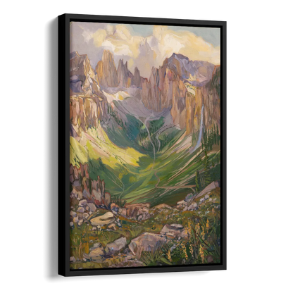 Telluride Rocky Mountain Peaks Side - Black Canvas Wall Art