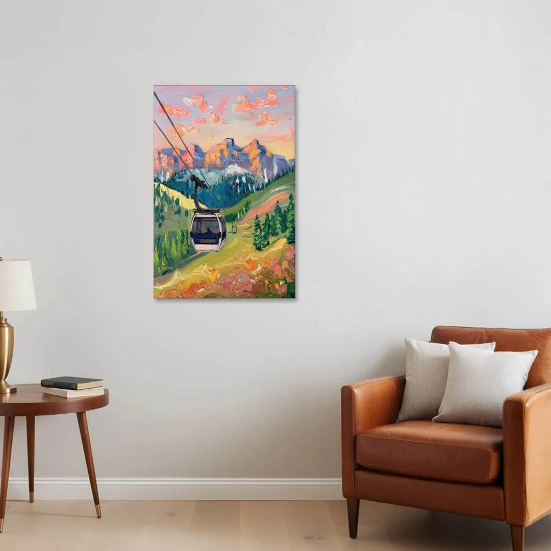 Telluride Scenic Gondola Ride - Canvas Wall Art - Sofa - 24x36