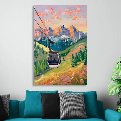 Telluride Scenic Gondola Ride Living Room - Canvas Wall Art