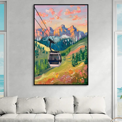 Telluride Scenic Gondola Ride Sitting Room - Black Canvas Wall Art