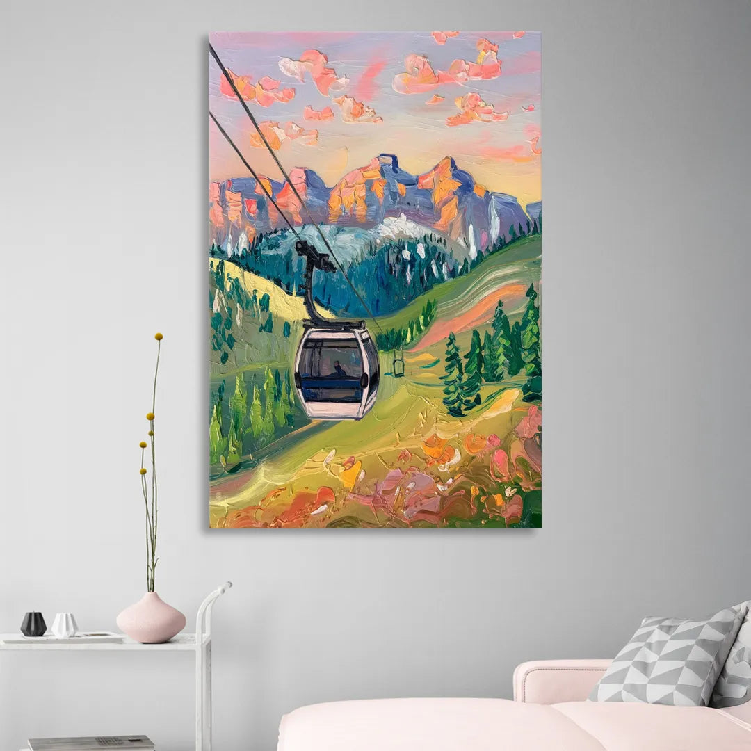 Telluride Scenic Gondola Ride Sitting Room - Canvas Wall Art