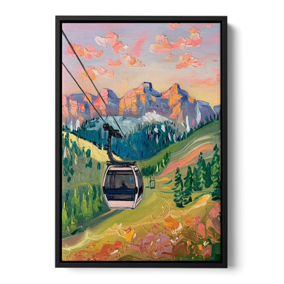 Telluride Scenic Gondola Ride Front - Black Canvas Wall Art