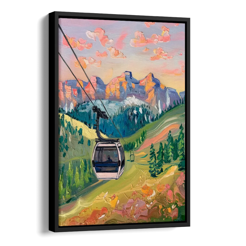 Telluride Scenic Gondola Ride Side - Black Canvas Wall Art