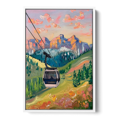 Telluride Scenic Gondola Ride Front - White Canvas Wall Art