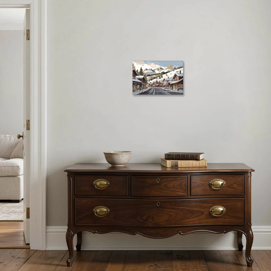 Telluride Ski Village View - Canvas Wall Art - Coffee Table - 18x12