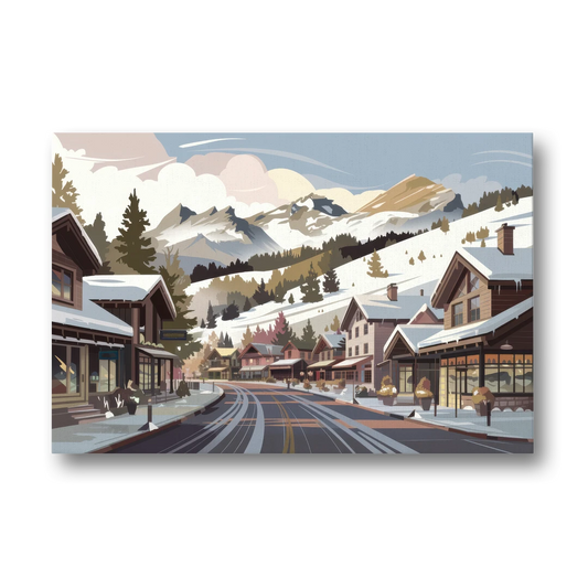 Telluride Ski Village View - Canvas Wall Art - Front