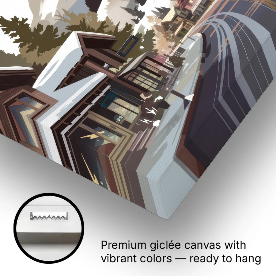 Telluride Ski Village View - Canvas Wall Art - Gallery Wrap Corner