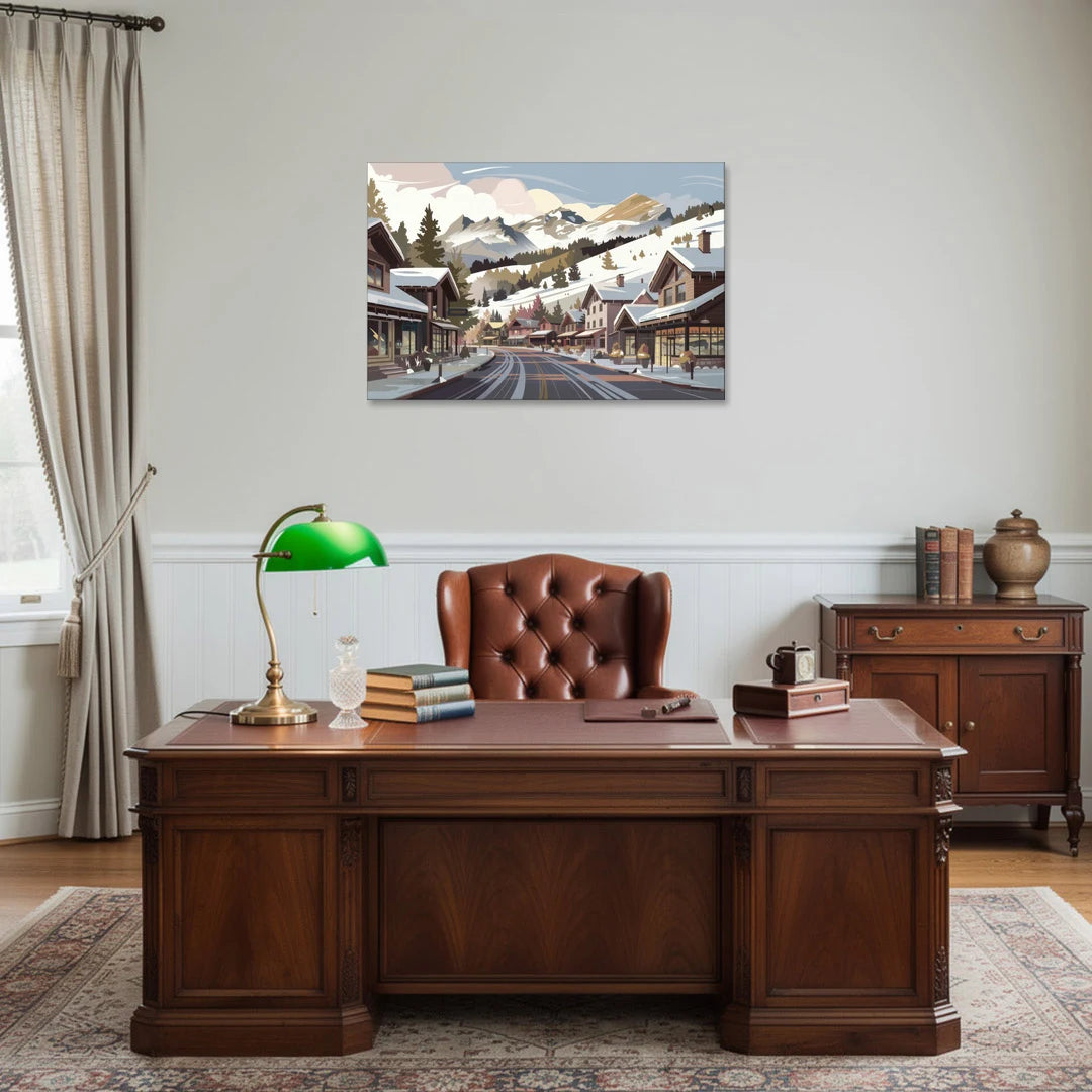 Telluride Ski Village View - Canvas Wall Art - Office - 36x24