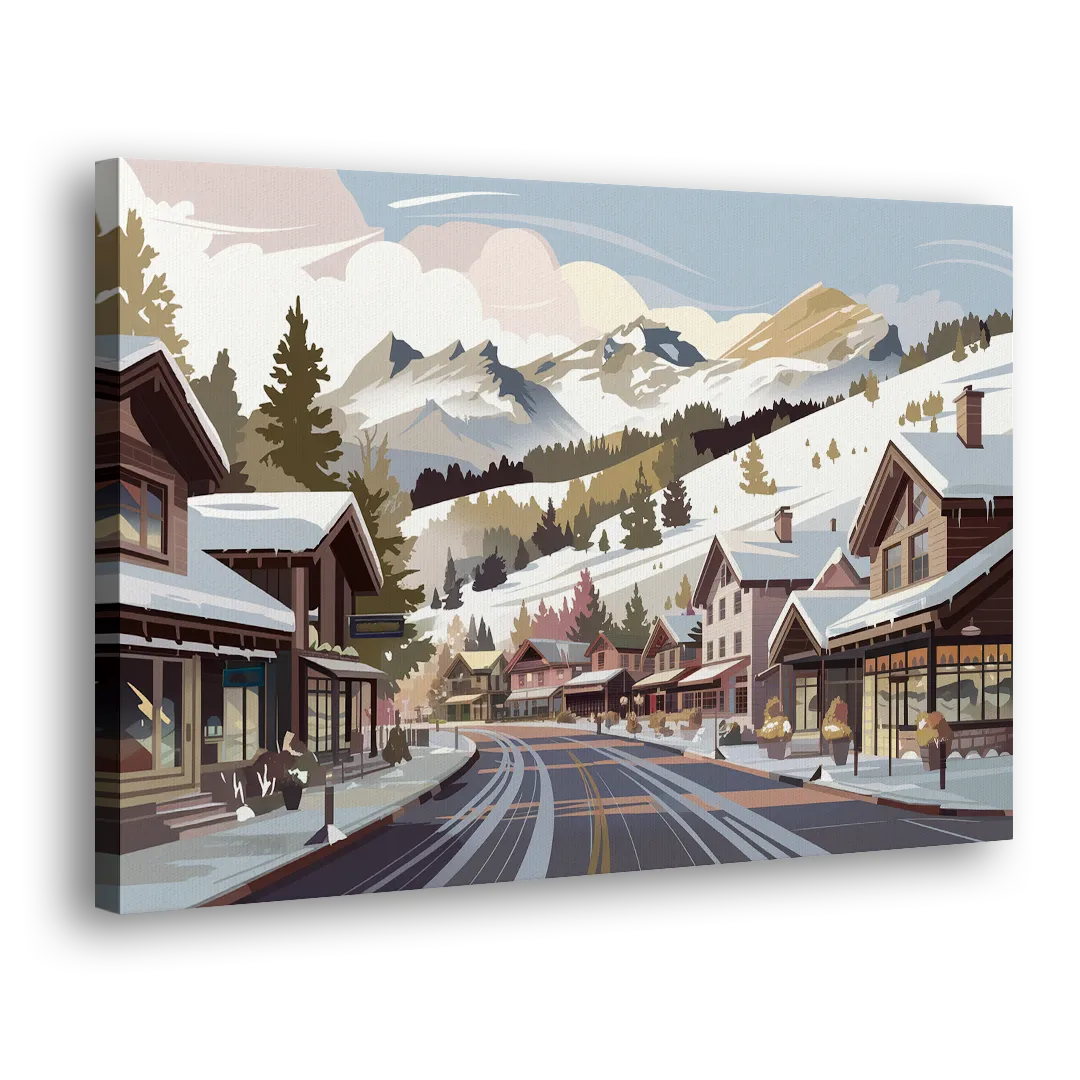 Telluride Ski Village View Side - Canvas Wall Art