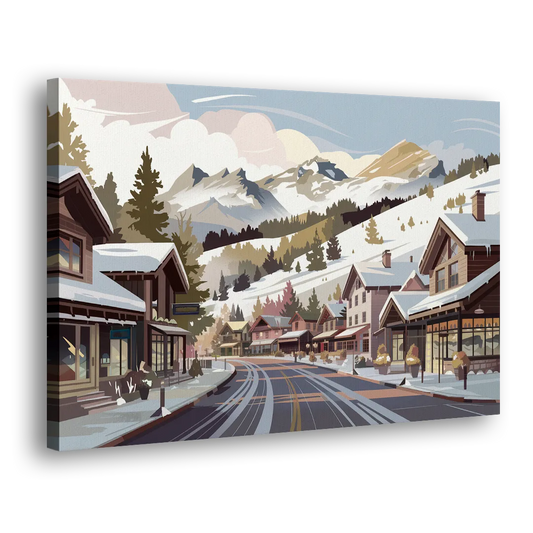 Telluride Ski Village View Side - Canvas Wall Art