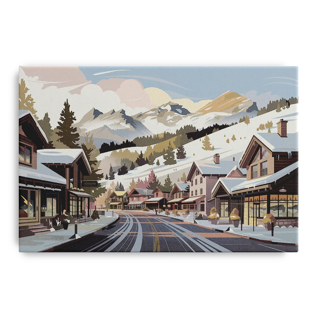Telluride Ski Village View Front - Canvas Wall Art