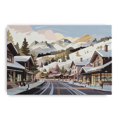 Telluride Ski Village View Front - Canvas Wall Art