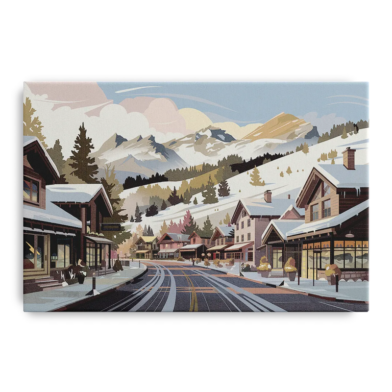 Telluride Ski Village View Front - Canvas Wall Art