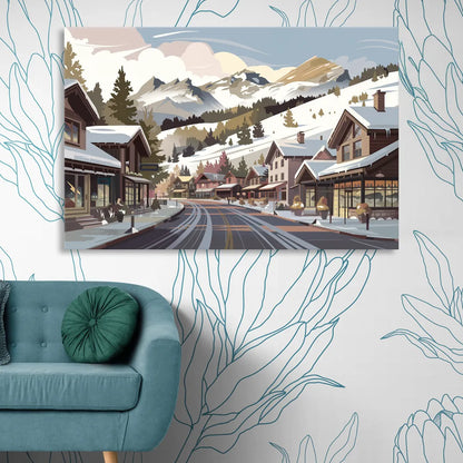 Telluride Ski Village View Sitting Room - Canvas Wall Art