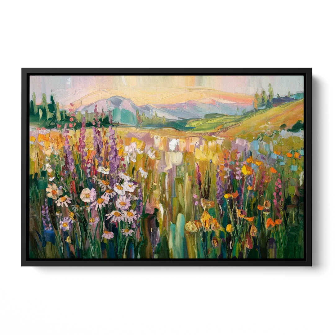 Telluride Summer Wildflowers Front - Black Canvas Wall Art