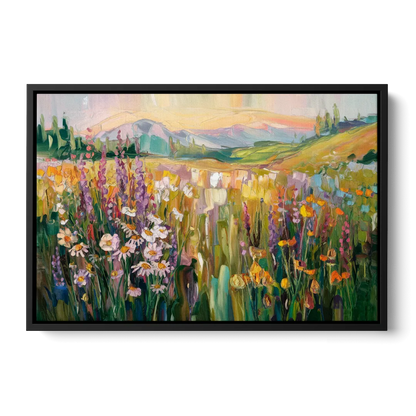 Telluride Summer Wildflowers Front - Black Canvas Wall Art