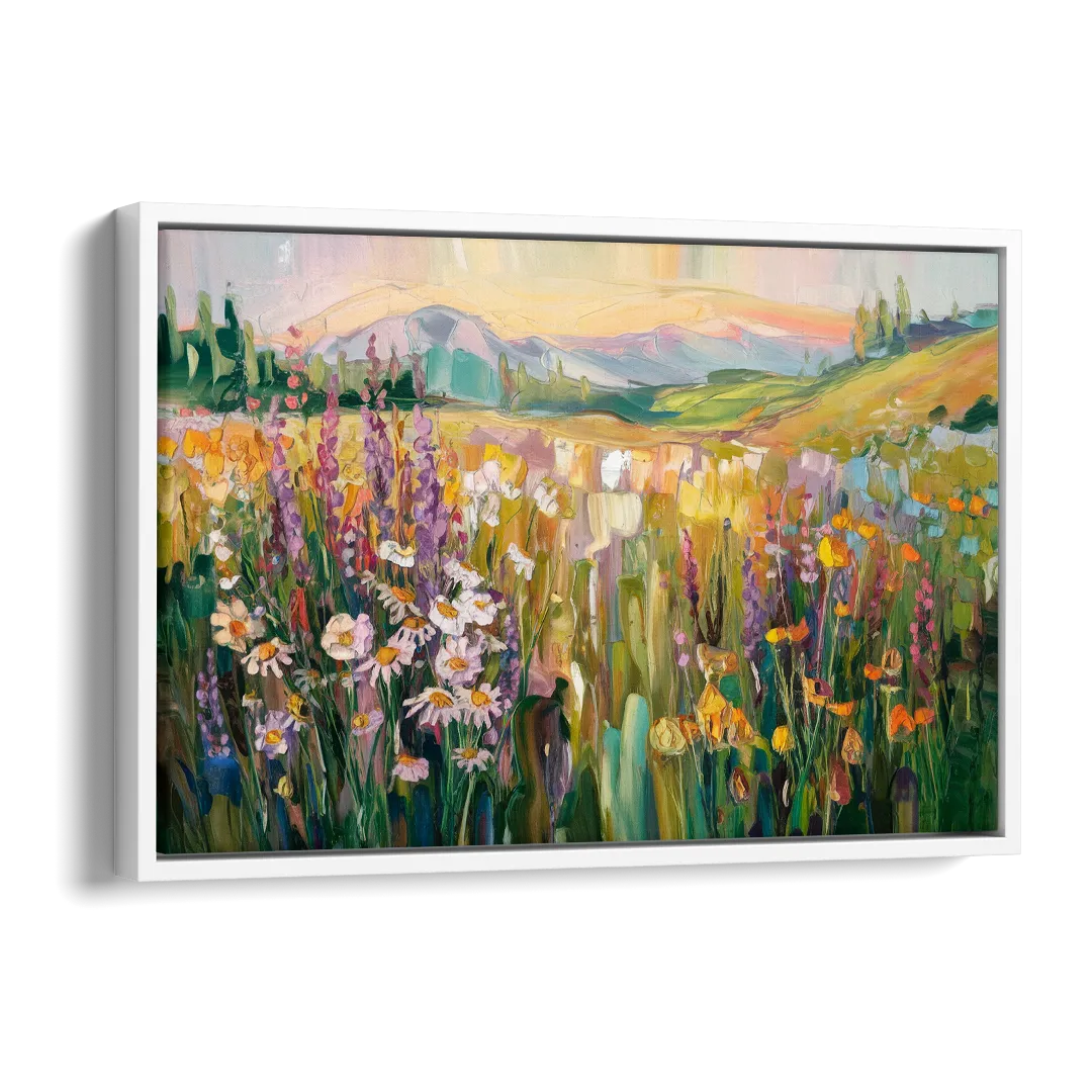 Telluride Summer Wildflowers Side - White Canvas Wall Art