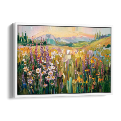 Telluride Summer Wildflowers Side - White Canvas Wall Art
