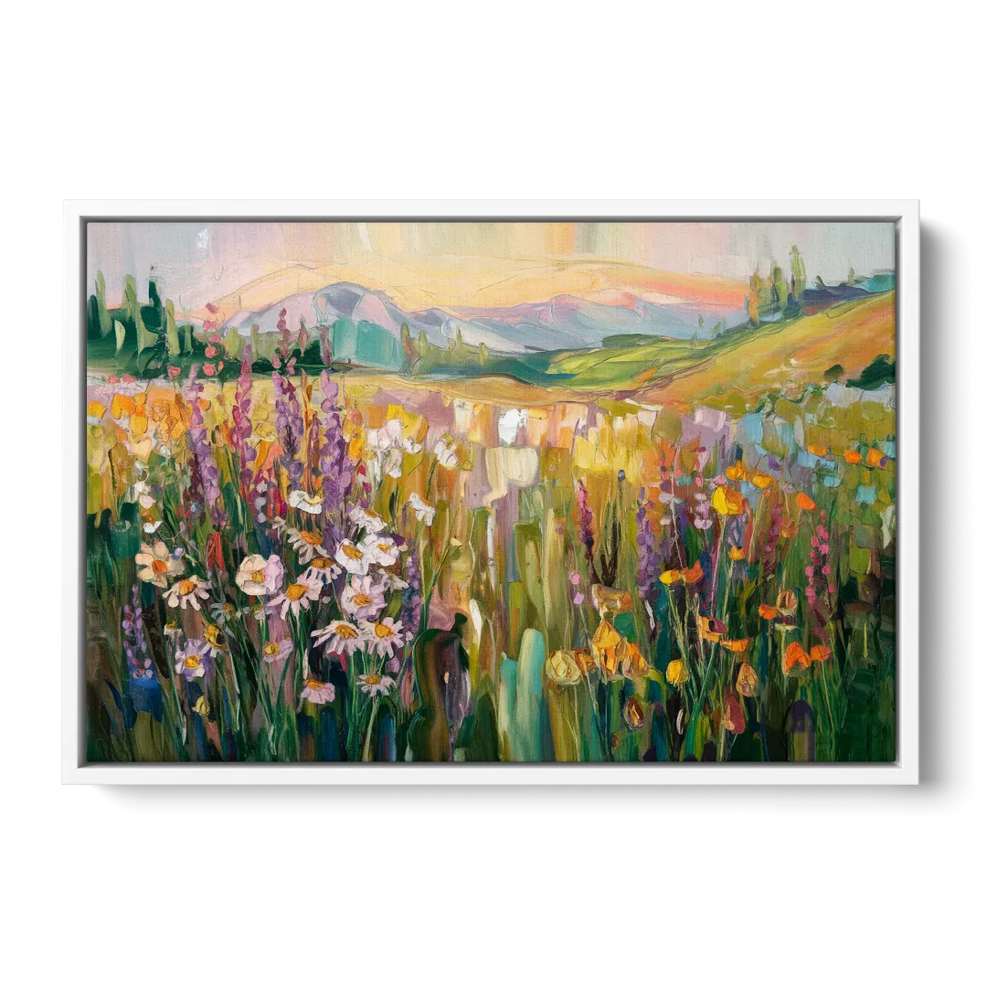 Telluride Summer Wildflowers Front - White Canvas Wall Art