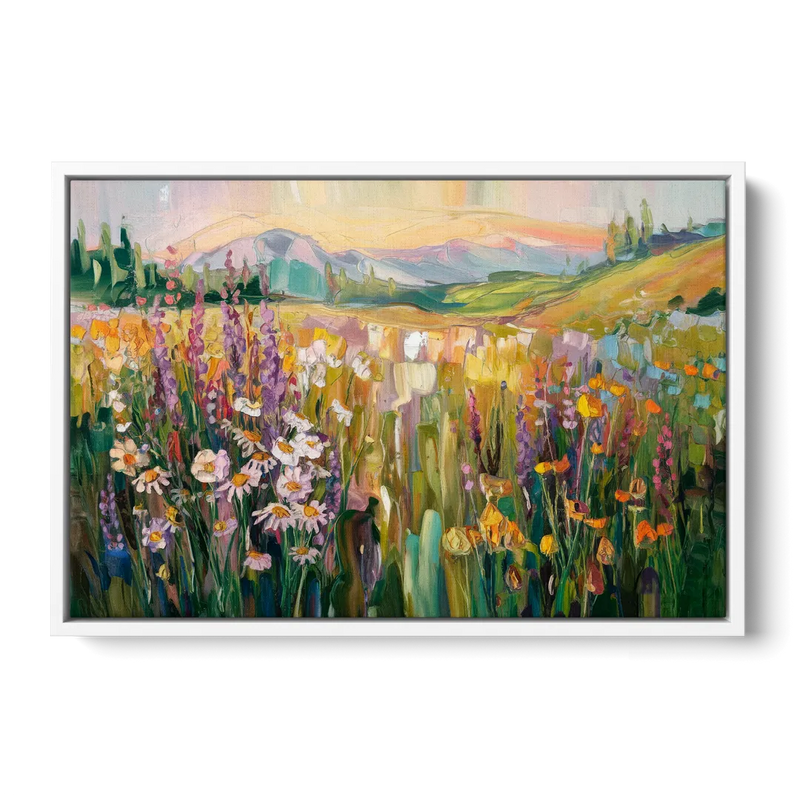 Telluride Summer Wildflowers Front - White Canvas Wall Art