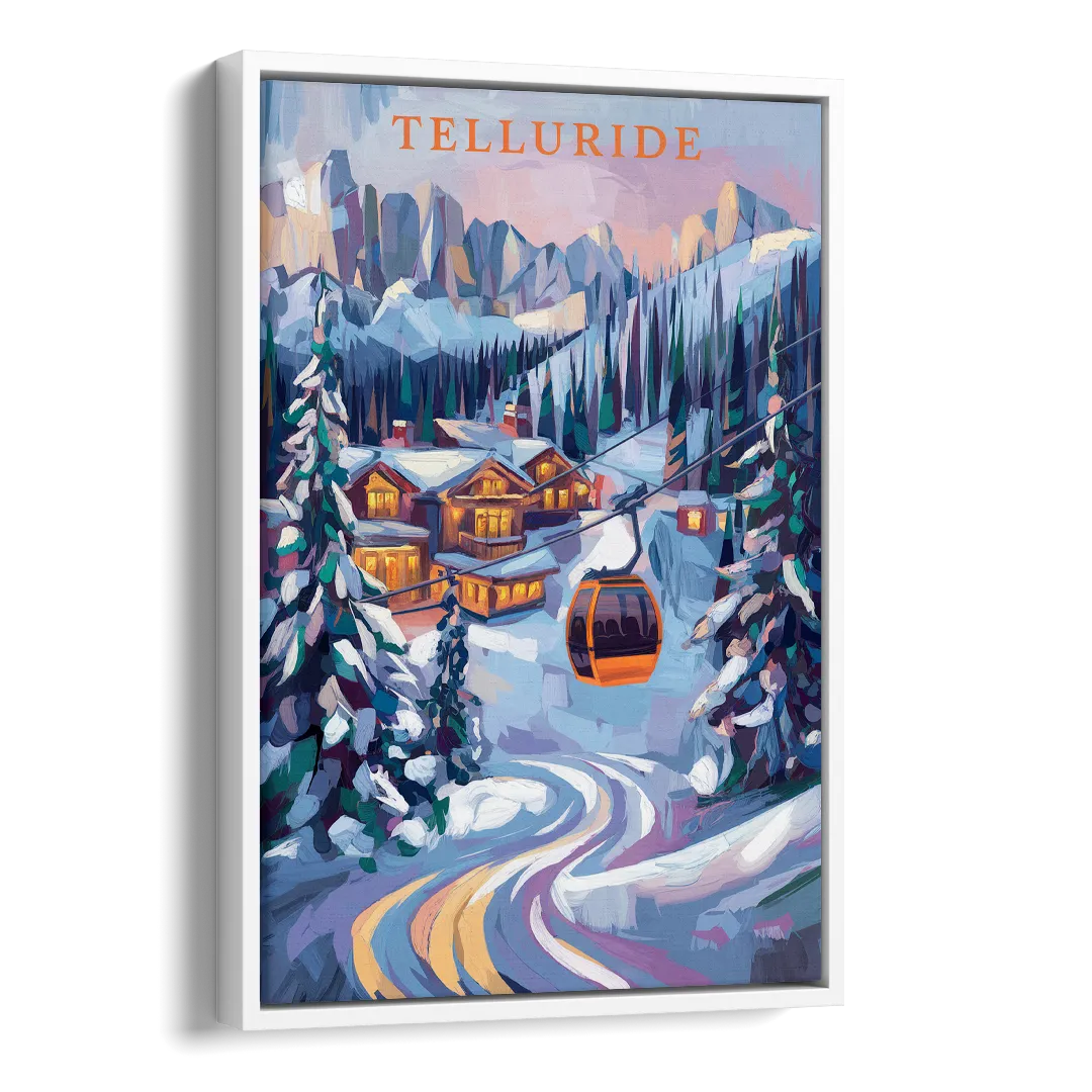 Telluride Winter Wonderland Side - White Canvas Wall Art