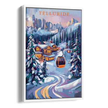 Telluride Winter Wonderland Side - White Canvas Wall Art
