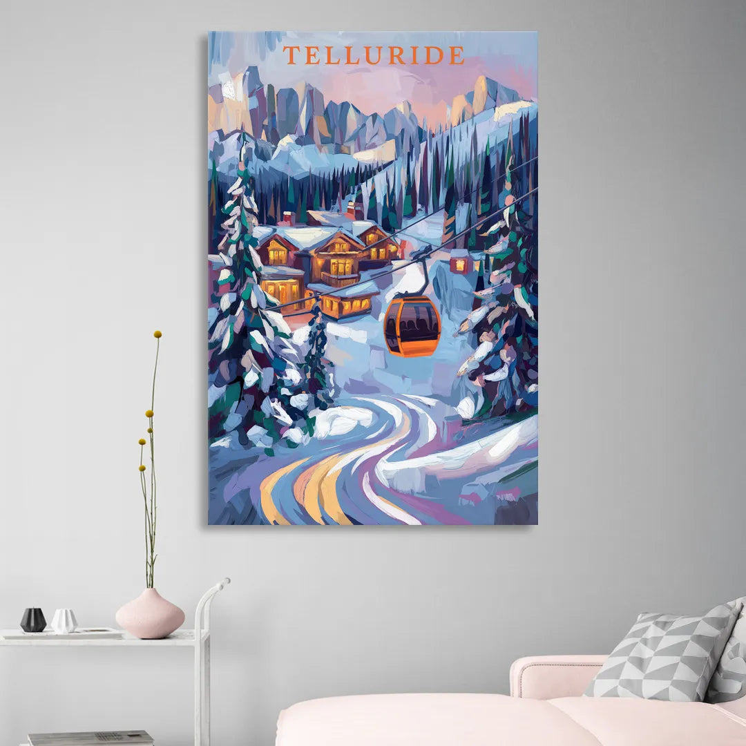 Telluride Winter Wonderland Living Room - Canvas Wall Art