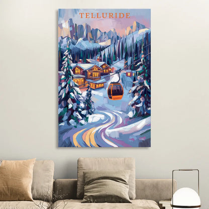 Telluride Winter Wonderland Sitting Room - Canvas Wall Art