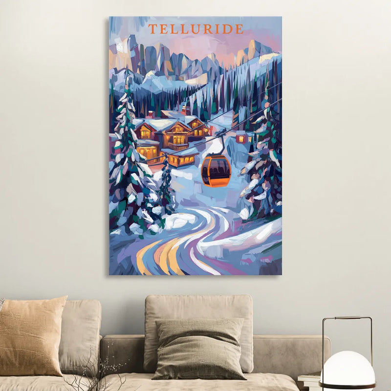 Telluride Winter Wonderland Sitting Room - Canvas Wall Art