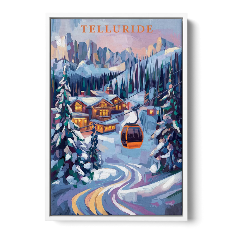 Telluride Winter Wonderland Front - White Canvas Wall Art