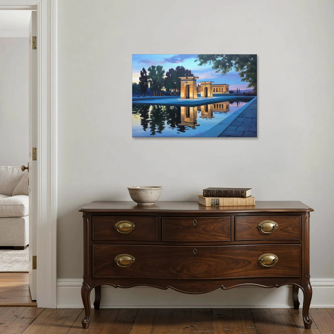 Temple of Debod Twilight - Canvas Wall Art - Coffee Table - 36x24