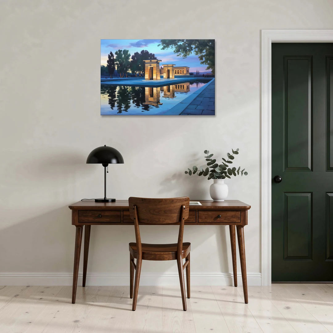 Temple of Debod Twilight - Canvas Wall Art - Office - 36x24