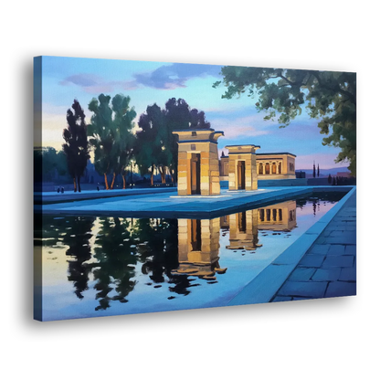 Temple of Debod Twilight Side - Canvas Wall Art