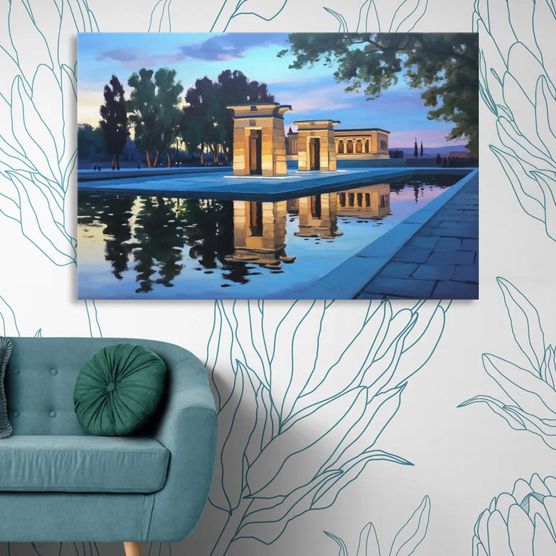 Temple of Debod Twilight Sitting Room - Canvas Wall Art
