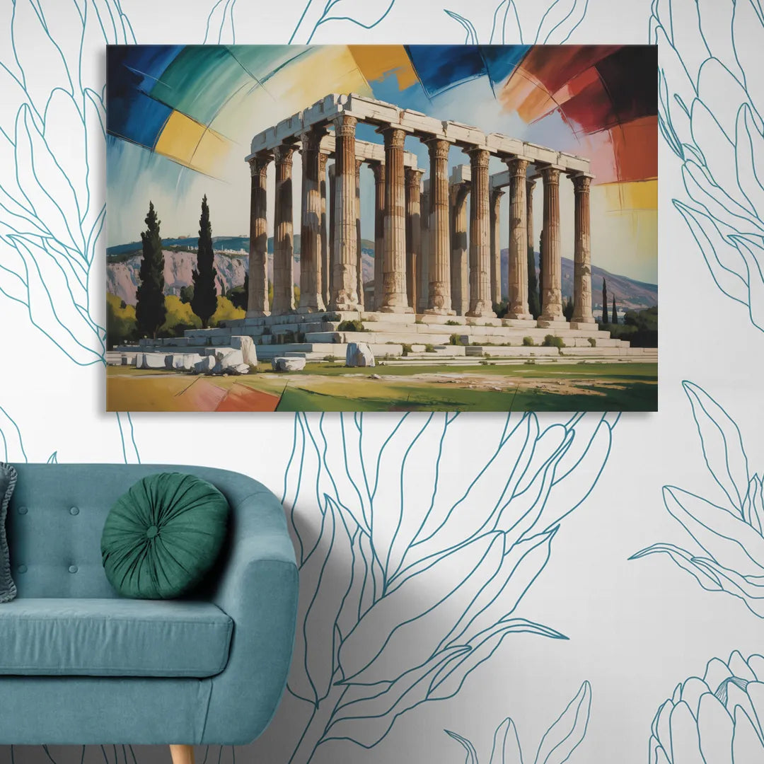 Temple of Olympian Zeus Living Room - Canvas Wall Art