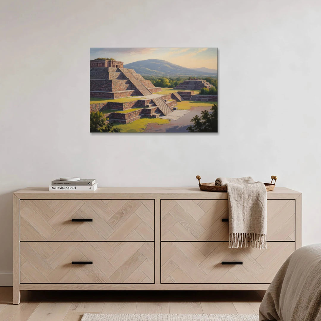 Temple of Quetzalcoatl - Canvas Wall Art - Coffee Table - 36x24