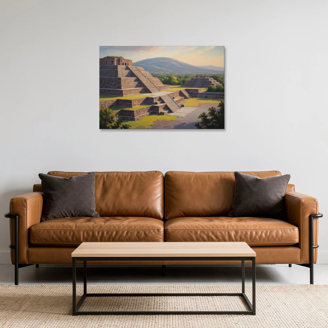 Temple of Quetzalcoatl - Canvas Wall Art - Sofa - 36x24